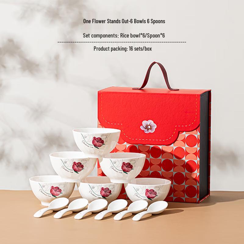 Elegant Ceramic Bowl & Spoon Set