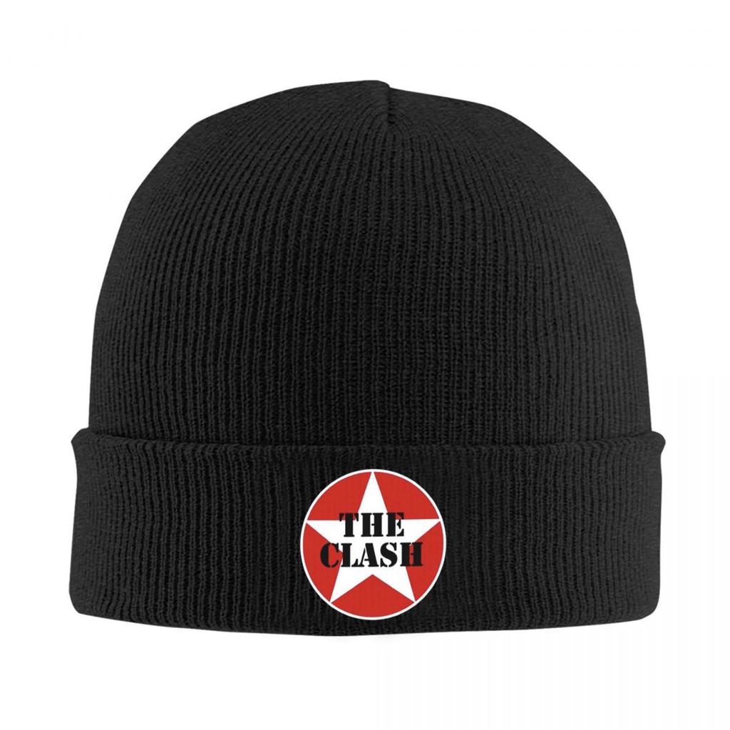 Rock Band Clash Logo Warm Knitted Cap Winter Knit Bonnet Hat Skullies Beanies Hip Hop Caps for Unisex
