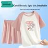 Girls' Antibacterial Cotton Short Sleeve Summer Pajama & Home Wear Set