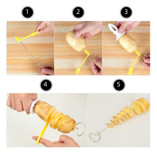 Swirl Spiral Potato Slicer Multifunctional Potato Tower Making Machine Kitchen Gadget for Twisted Fries Zucchini Spirals Cucumber