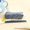 Leopard Print Canvas Pencil Case, Large Capacity for Junior & High School Students