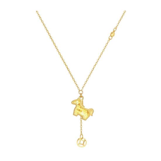 Horse Pendant Necklace Zodiac Animal Cute Horse Charm Necklace Women Chinese New Year Jewelry Birthday Gift for Daughter Her