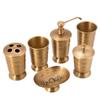 Retro Brass Gold Bathroom Accessories Drain Toothbrush Cup Holder Gargle Cup Press Hand Sanitizer Bottle Bathroom Decoration