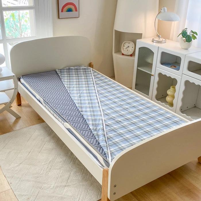 

Новый хлопковый чехол-протектор для матраса из стиранного хлопка, пылезащитный чехол, всесторонний чехол на молнии, чехол для односпального матраса для студенческого общежития 80x190cm 1pcs