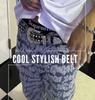 [$ole only] Sole Only Belt, Glittery Black Bling Bling Hip Hop Western CZ Diamond Cool Men's Women's Sequin (Black, 105)
