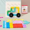 Children Wooden Toys Creative Board Nail Board Montessori Math Toys Geometric Column Set Pegboard for Early Education Sensory