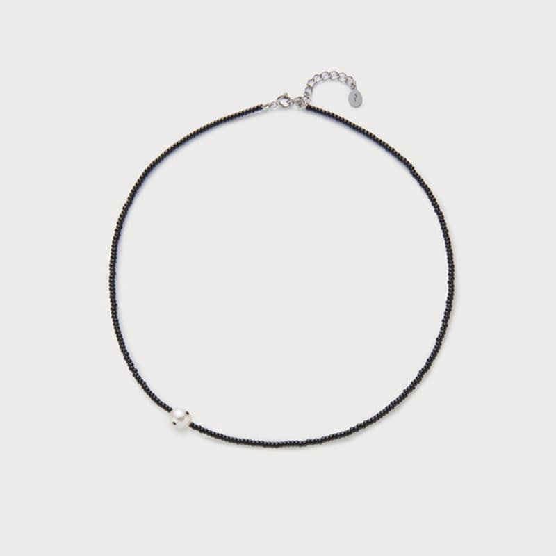 PEARLSONATE Ashore Unbalance Necklace, Black