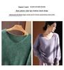 Women's Plus Size Pure Cashmere V-Neck Pullover: Loose Fit, Long Sleeve, Thick Winter Sweater