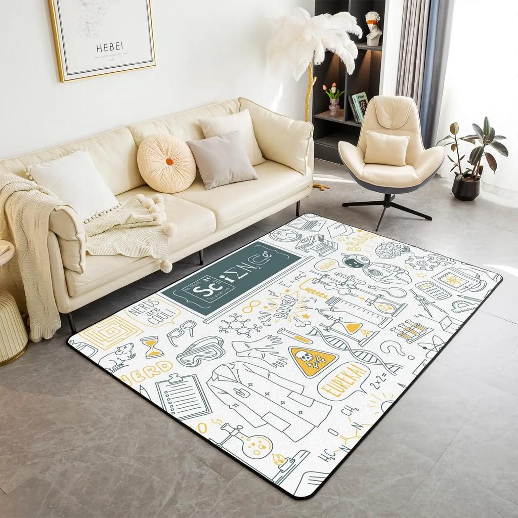 Math Theme Area Rug Math Equation Rugs for Boys Girls Math Geometry Science Style Carpet Mathematics Formula Indoor Floor Mat