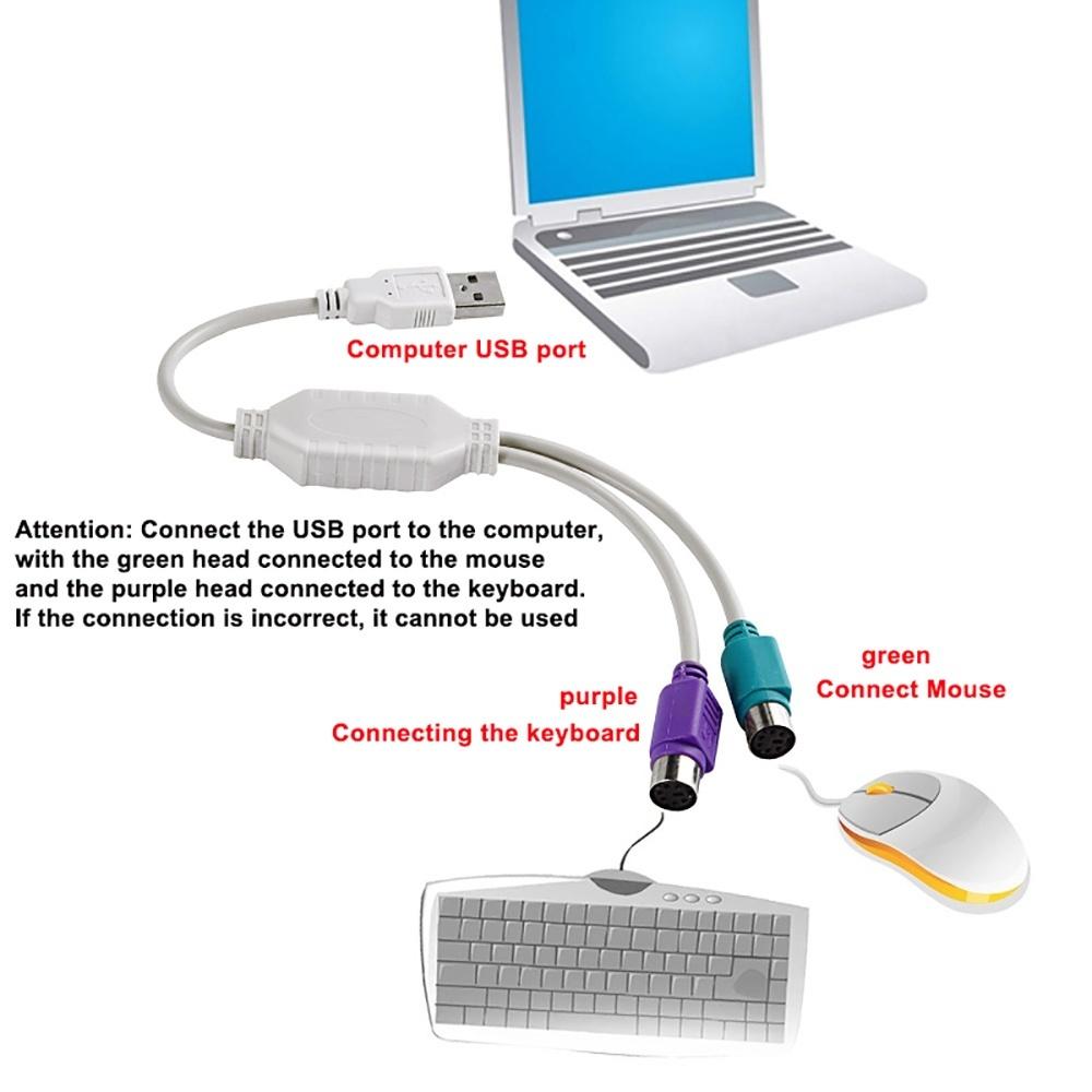 USB Male to Dual PS2 Female Cable Adapter Converter USB to Two PS/2 Use For Keyboard Mouse Computer Cables & Connectors