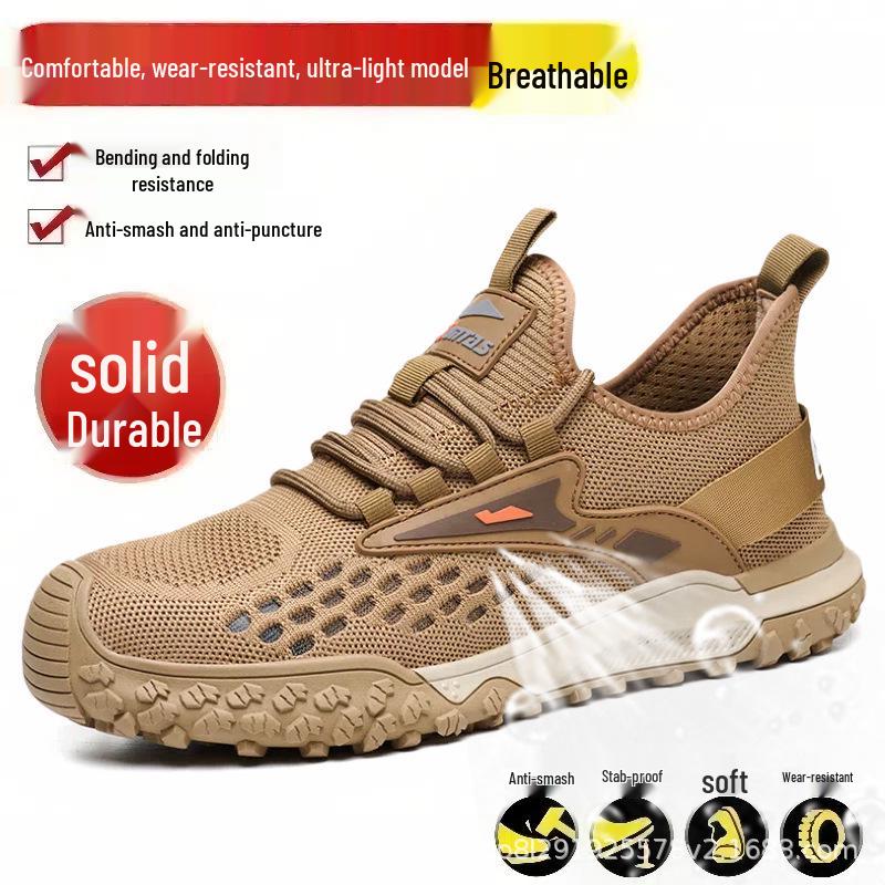 Summer Breathable Steel Toe Work Shoes - Men's Anti-Smash, Anti-Puncture Construction Safety Footwear