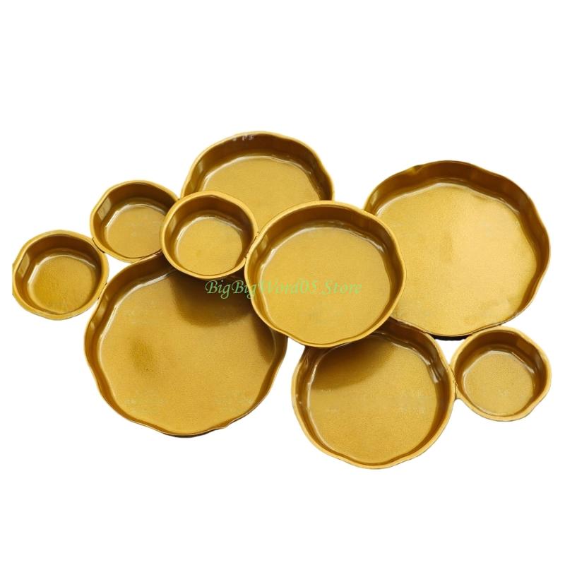 

24TE Cluster of 9 Serving Bowls Snacks Tray Bowl Chip & Dip Serving Pieces for Party золотой