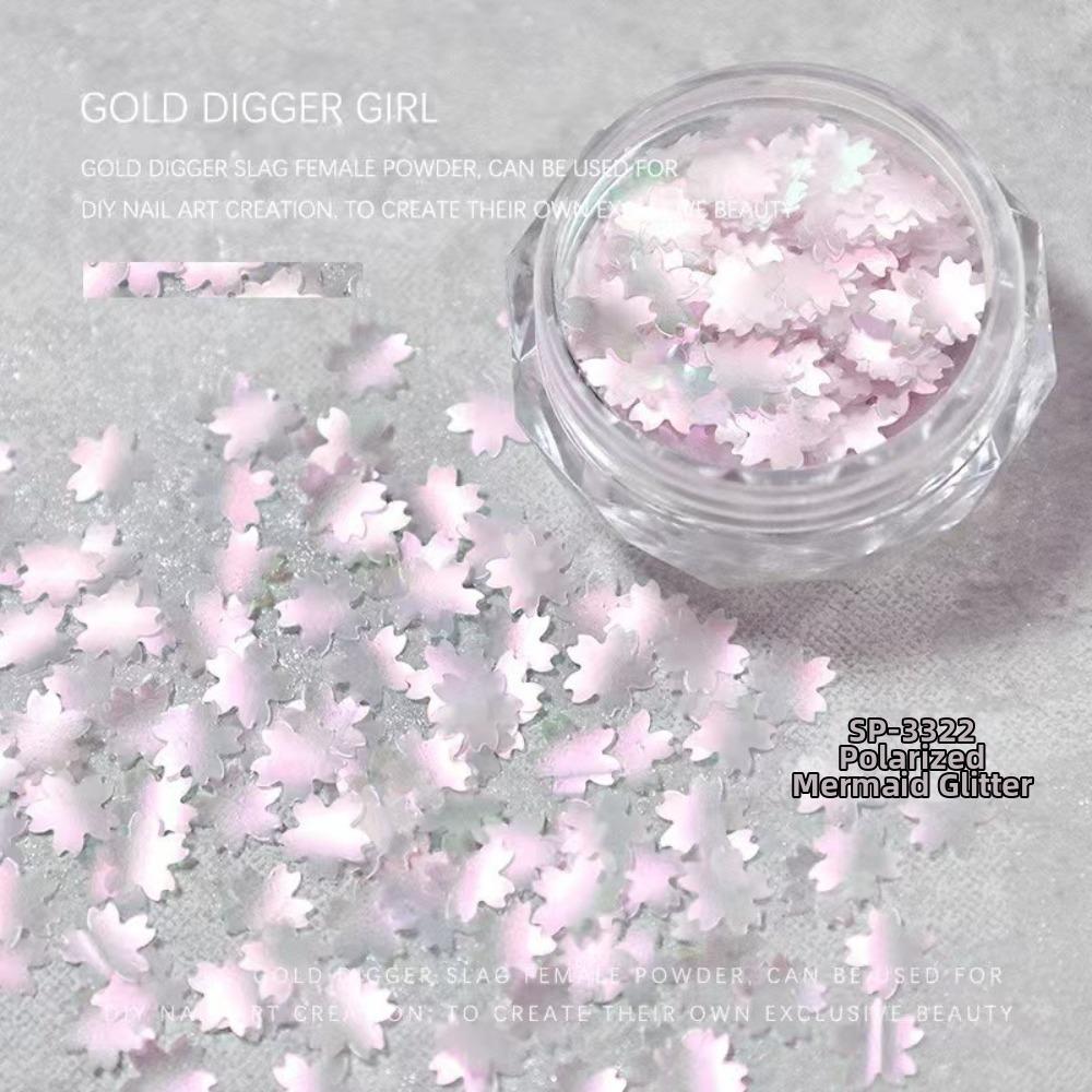 Flower Butterfly Nail Art Glitter Pink Cherry Blossom DIY Nail Art  for Nail Art Creation 06
