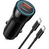 iPhone 17 16 15 Car Charger, [Apple MFi Certified] USB C Car Charger 43W Fast Charging with 3.3 FT Type C to C Cable, USB Car Adapter for iPhone