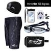 Men’s Quick-Drying Waterproof Swim Trunks with Shark Skin Cap & Goggles Set