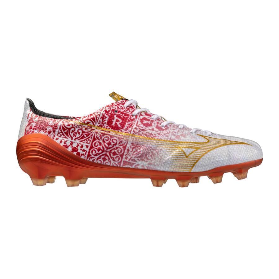 Mizuno Alpha Comfortable Simple Non-Slip Wear-Resistant Soccer Shoes Unisex Soccer Shoes White Red P1GA2499-04