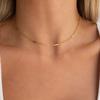 Ladies 18K Gold Plated Stainless Steel Chain Choker Necklace Sets Minimalist Jewelry Pearl Bead Layered Necklaces for Women
