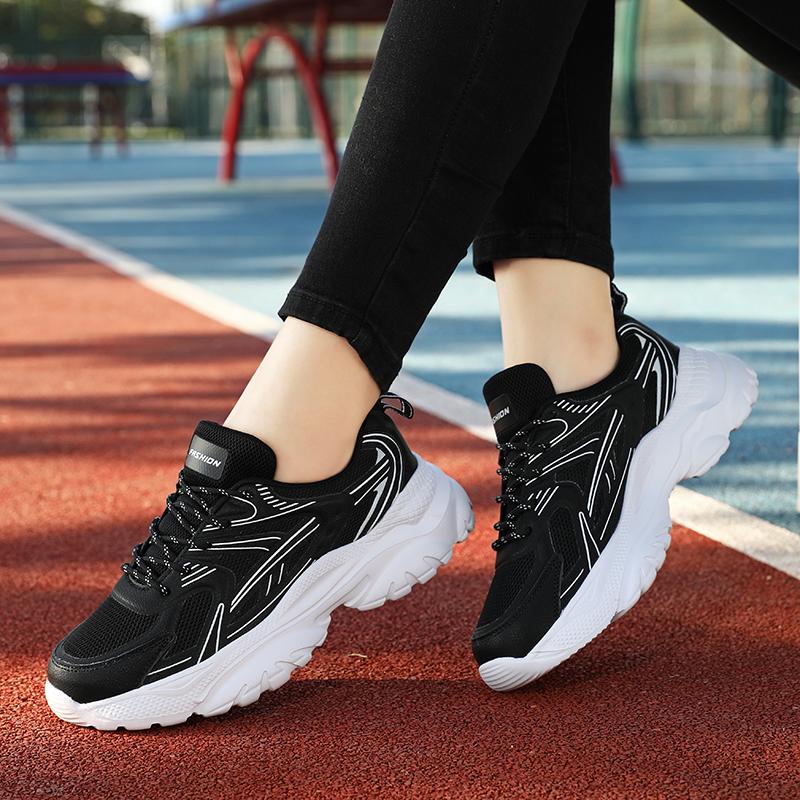 All-Season Women's Sports Shoes, Breathable Women's Sports Shoes, Thick-Sole Height-Increasing Women's Sports Shoes