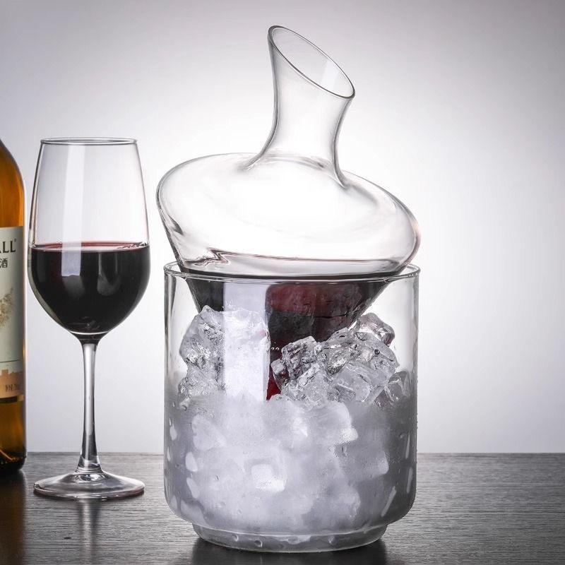 Creative Crystal Glass Wine Decanter with Slanted Spout – Ice Wine Carafe