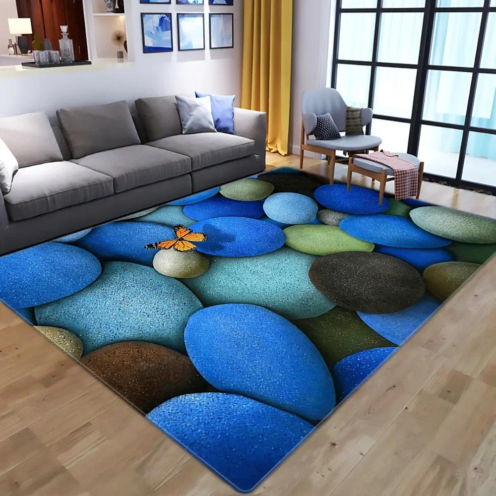 Dreamy Purple Butterfly Pattern Carpets for Living Room Bedroom Area Rugs Child Room Play Rug Cartoon 3D Printing Kids Game Mats