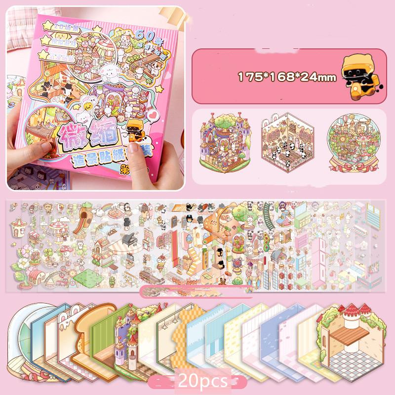 Copii Adulți Călătorii în Aer Liber, în Interior, Autocolante Fashion Landscrap DIY Joc de Societate Interactiv de Decompresie Divertisment