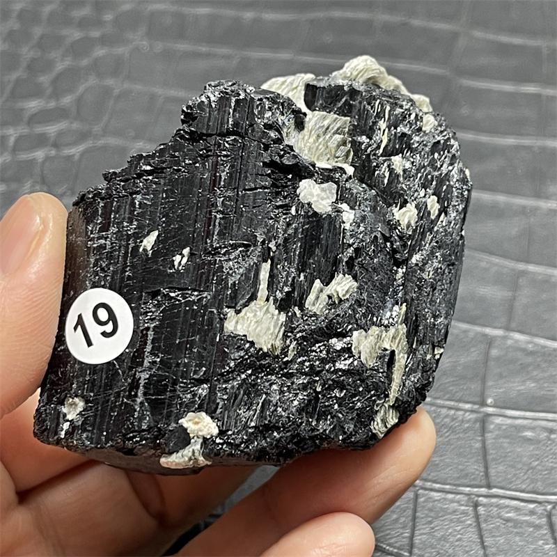 Natural Raw Stone Black Tourmaline With Clear Quartz Mineral Specimen Quartz Crystal Healing Teaching Collection Home Decor Gift