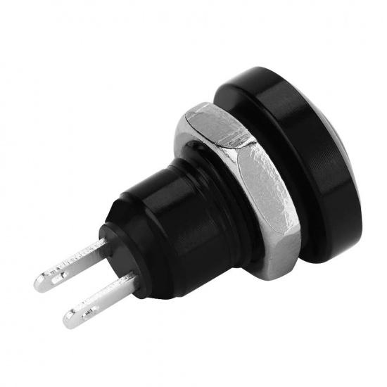 Car Momentary Push Button Swicth 1A 24V 8mm Mini Push Button Power Switch Zinc-Aluminium Alloy Shell for 8mm Mounting Hole(Black)