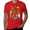 Parrots T-Shirt blacks plain men clothing