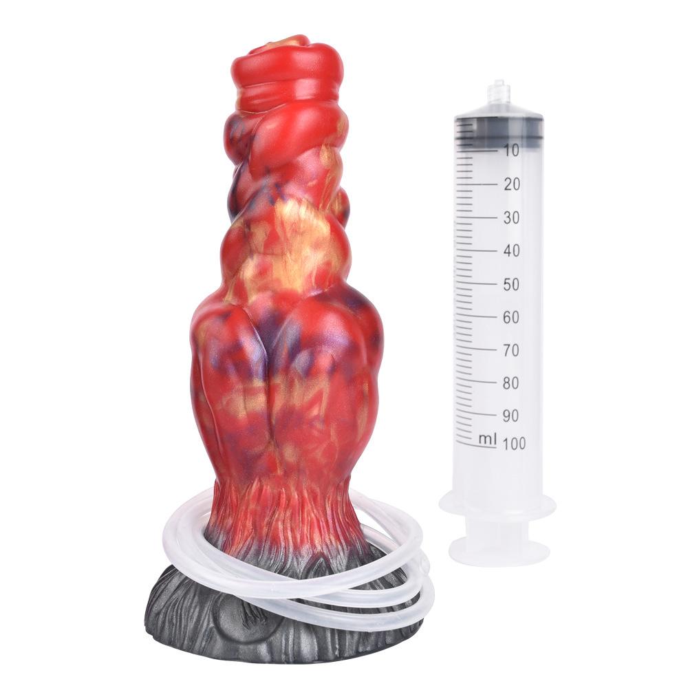 Ejectable Water Spray Dildo - Realistic Silicone Dog Penis Toy for Women, G-Spot Stimulation Adult Sex Toy with Squirt Function
