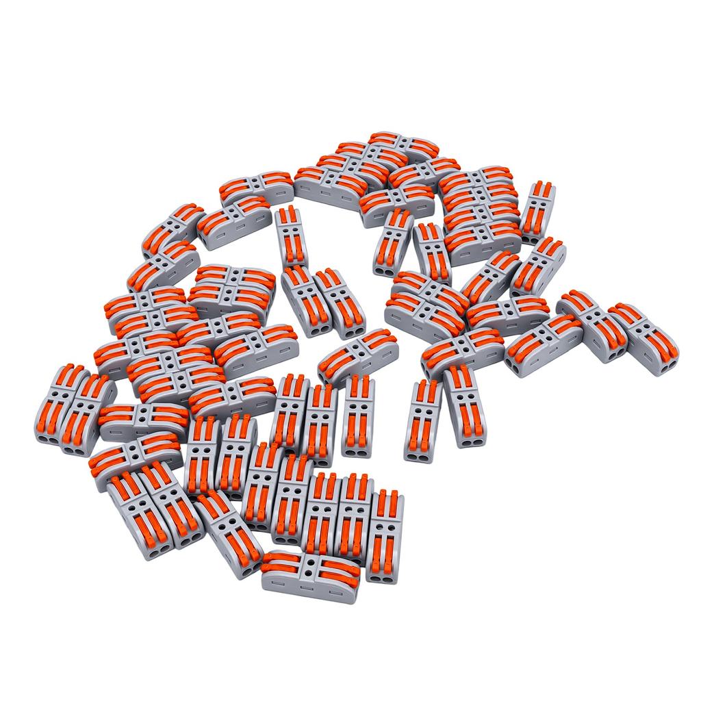 60 Pcs 2 Pin Lever Wire Electrical Connectors Quick Wire Splice Connectors for 28 12 AWG Wires