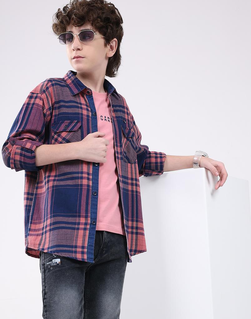 MONTE CARLO Boy's Collar Neck Full Sleeve Shirt