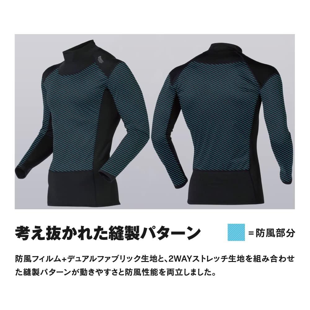 Otafuku Gloves Otafuku Winter Long High Neck Black M of (Includes Sticker) Innerwear, Sleeve, [Windproof, Compression, Sweat-Wicking, Quick-Drying]