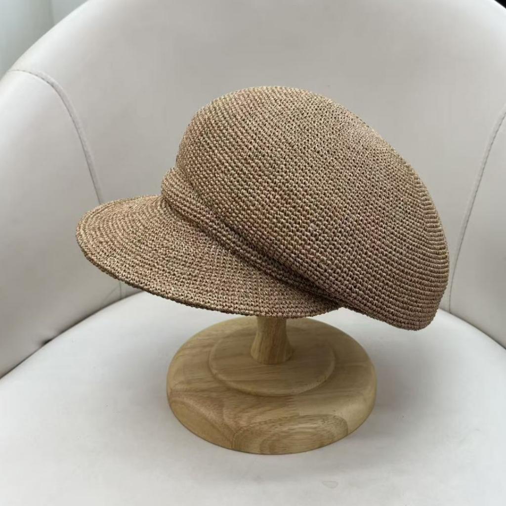 High-quality Daily Single Extra Fine Silk Grass Newsboy Hat Women's Light Luxury Spring and Summer Retro Peaked Hat Tide Shows Small Face