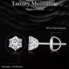Bamoer 1CT D Color VVS1 EX Moissanite 925 Sterling Silver Stud Earrings Brilliant Round Cut Lab Diamond Platinum Plated Earrings for Women