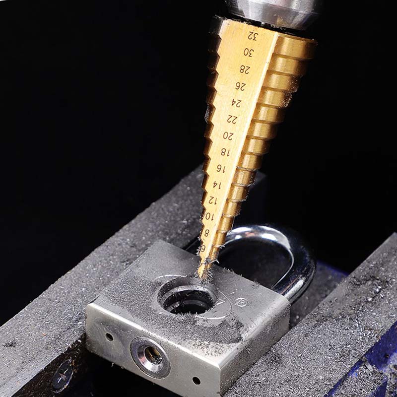 Step Drill Bit Universal Drilling Ultra-Hard Tapered Step Drill Bit for Metal Stainless Steel Multi-Functional Reaming Tool