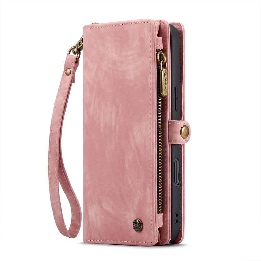 Suitable for IP17promax Phone Case, Zipper Wallet, Samsung S25 Card Slot, ZFOLD7 Hand Strap Protective Case, A17