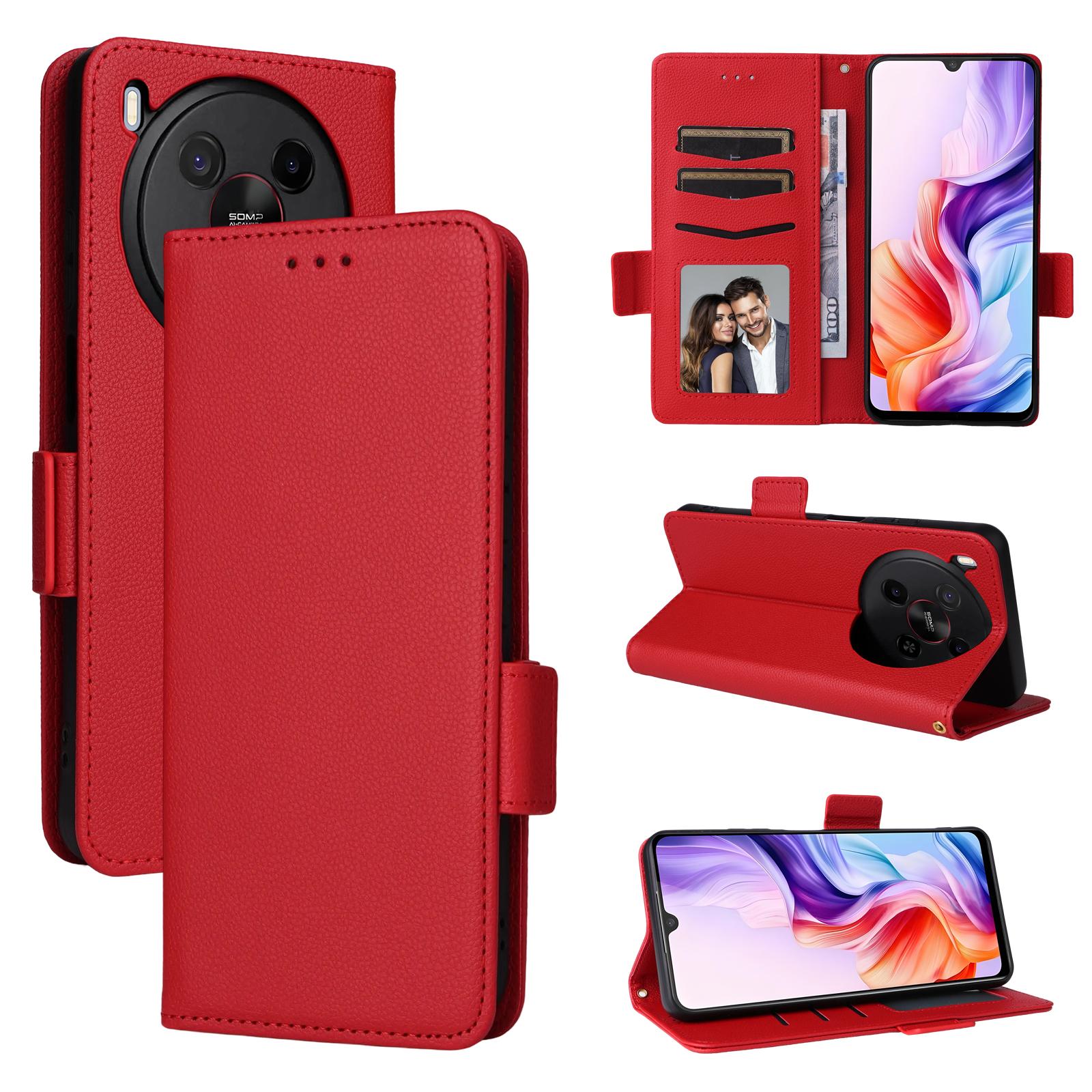 

Кожаные флип-чехлы для ZTE Blade V70 Max PU чехол для телефона полная защита корпуса ударопрочный прочный ретро флип-чехол for ZTE Blade V70 Max красный