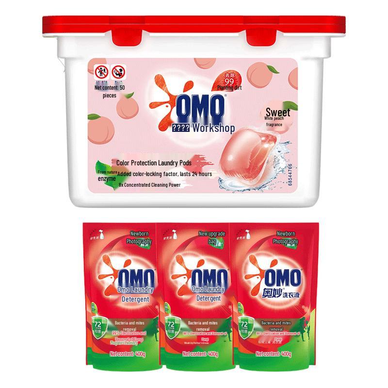 OMO Natural Workshop White Peach Laundry Care Set
