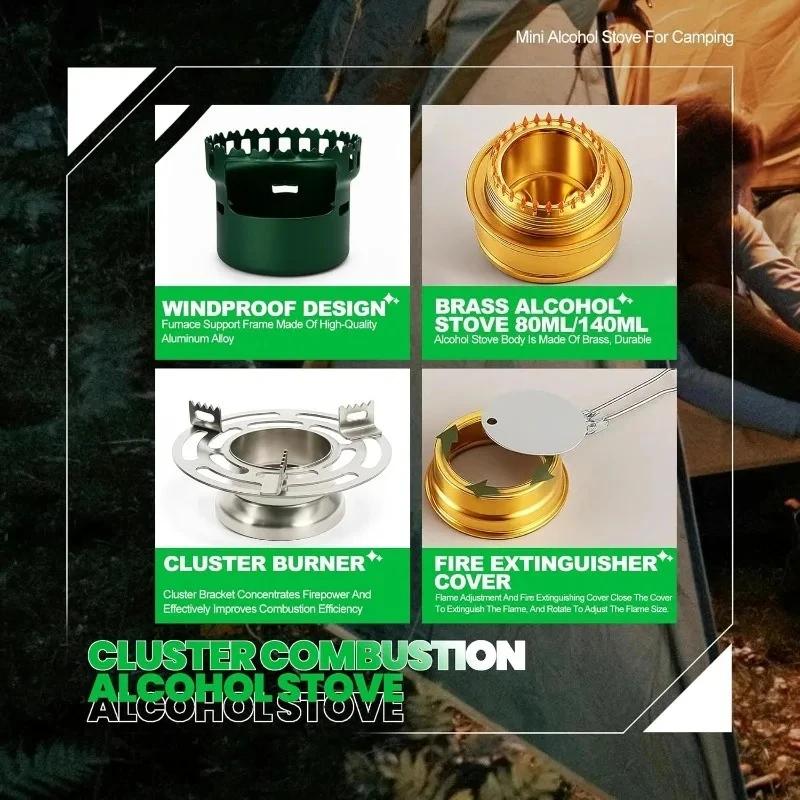 Camping Gear Accessories Alcohol Stove Outdoor Furnace Portable Mini Barbecue Camp Cooking Supplies Hiking Sports Equipment