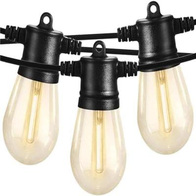 Waterproof LED Edison Bulb String Lights with Remote Control - Decorative Filament Globe for Patio, Tent, Camping, and Holidays