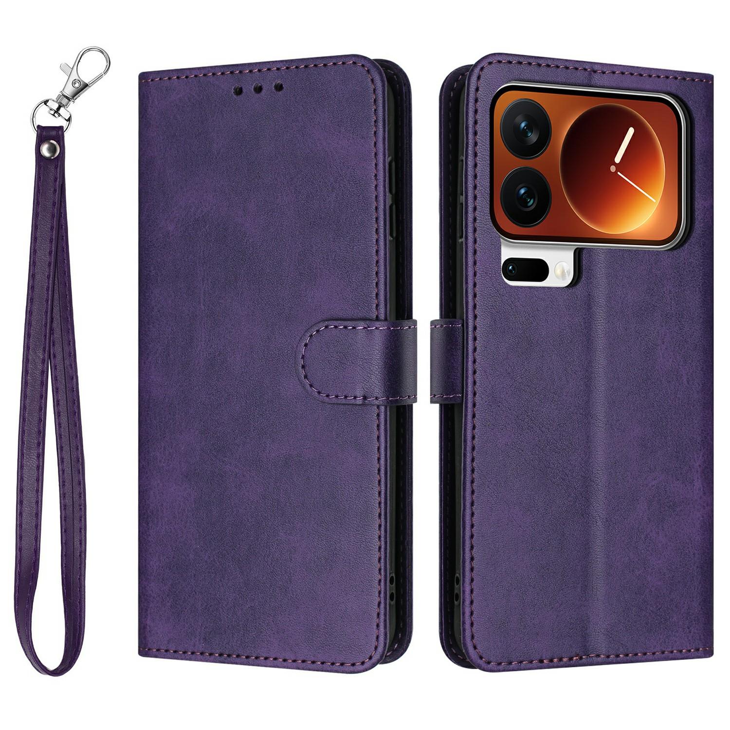 

For Xiaomi 17 Pro Wallet Case Flip Stand Calf Texture PU Leather Phone Cover with Strap