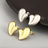 Nidin Classic New Design Love Heart Shape Copper Stud Earrings For Women Female Creative Trendy Ear Jewelry Wedding Party Gifts