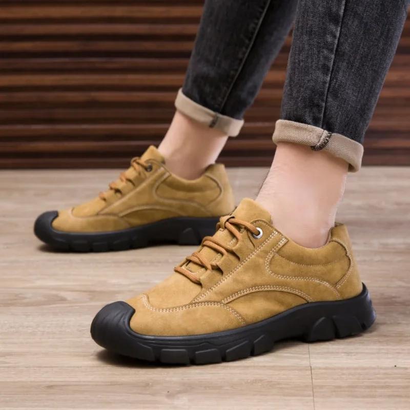 Fashion Men's Sneakers Outdoor Non Slip Hiking Shoes for Men Comfortable Lace Up Casual Shoes Platform Durable Men Working Shoes
