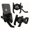 Heavy-Duty Motorcycle Phone & GPS Holder Adjustable Clamp with Free Mount, Compatible for Smartphones Tablets Navigation Devices