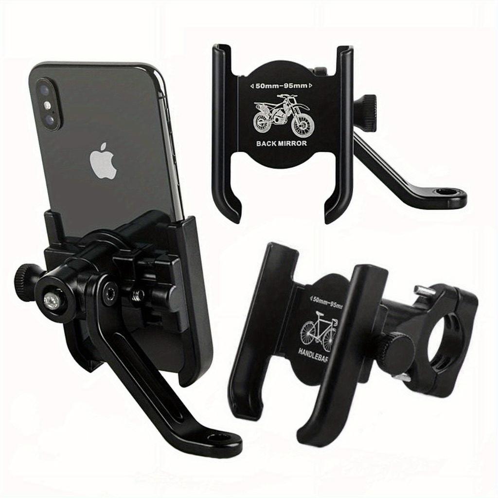 Heavy-Duty Motorcycle Phone & GPS Holder Adjustable Clamp with Free Mount, Compatible for Smartphones Tablets Navigation Devices