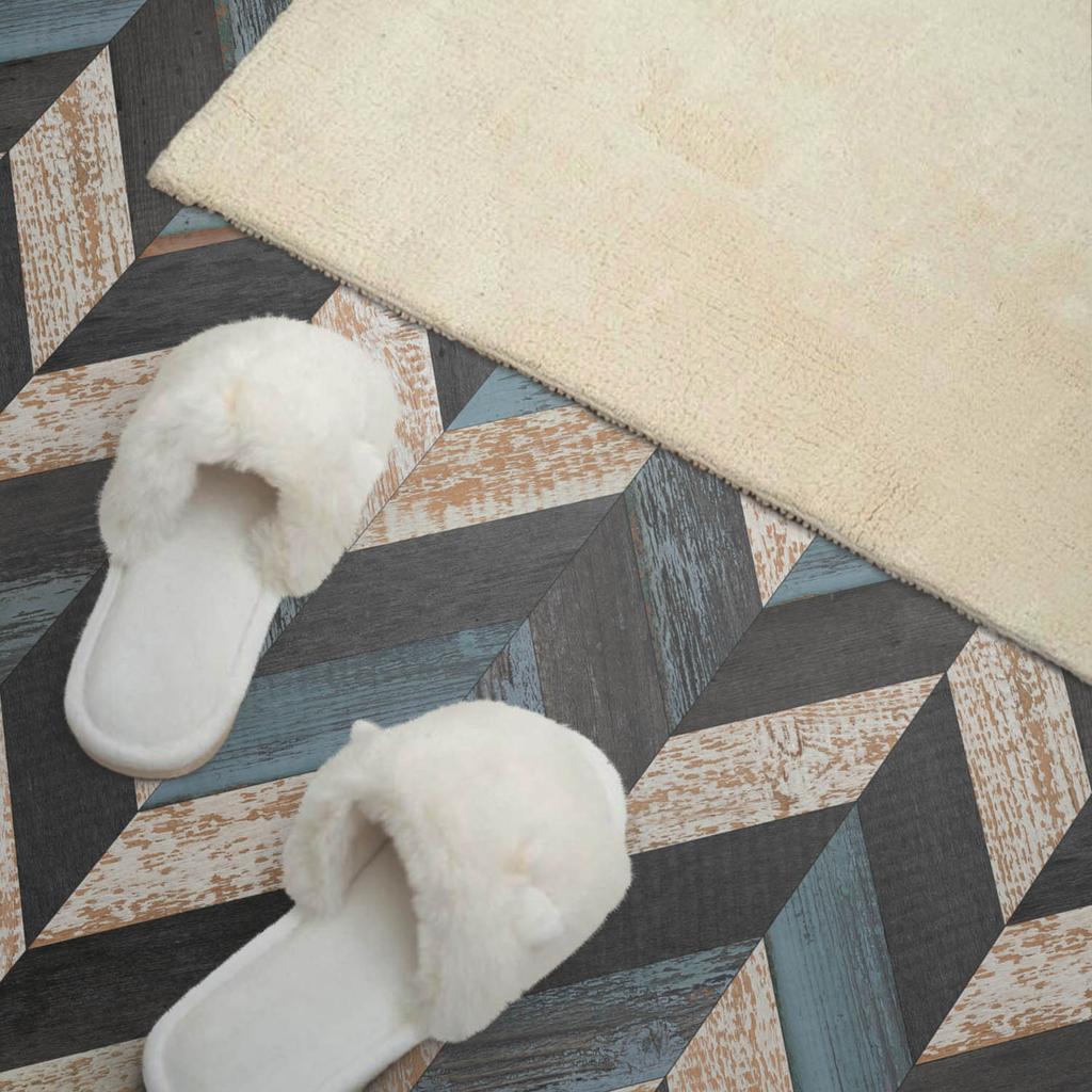 Self-Adhesive Vinyl Wall Decor for Interiors 100x50 cm Zigzag Pattern with Wood