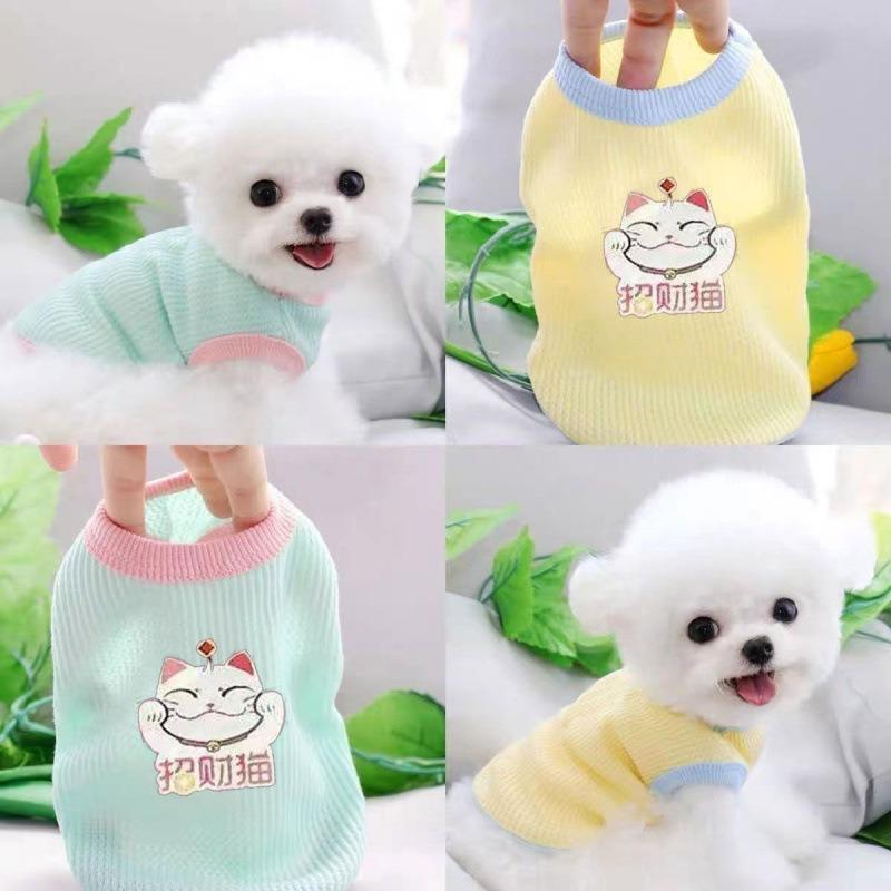Puppy Dog Cat Clothes Autumn Summer Thin Bichon Dou Internet Celebrity Pet Corgi Teddy Pomeranian Small Dog Puppy