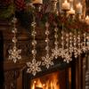 28pcs Clear Christmas Pendant Bead Acrylic Crystal Snowflake Ornaments Octagonal Lightweight Hanging Ornaments Hotel Lobby Decor