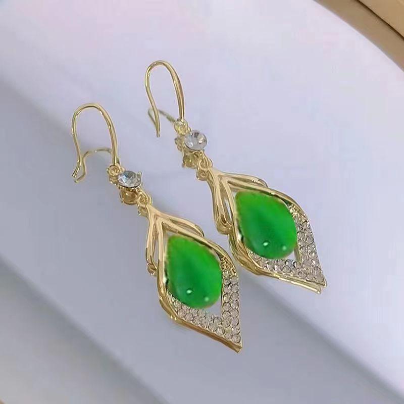 New Earrings, Opal Ear Buckles, Light Luxury Temperament, Water Drop Earrings, Premium Earrings for Women