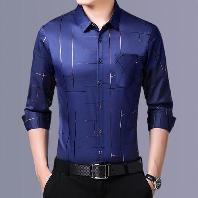 Camicia a righe a maniche lunghe da uomo: Casual ed Elegante per Primavera e Autunno